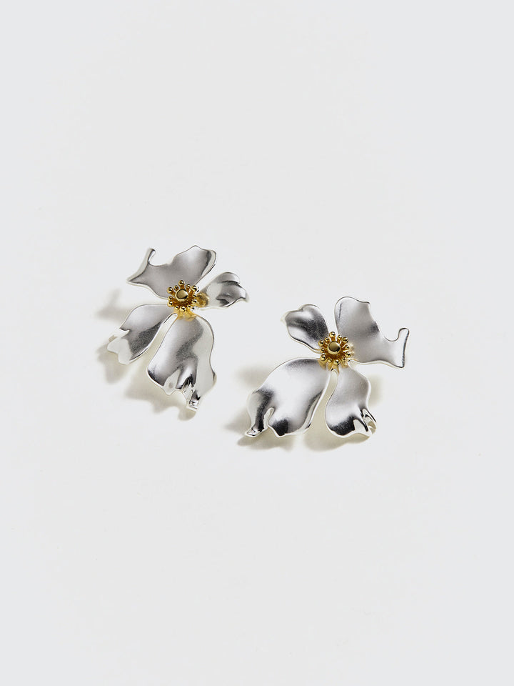 Boucles d'oreilles à clous en métal irrégulier
