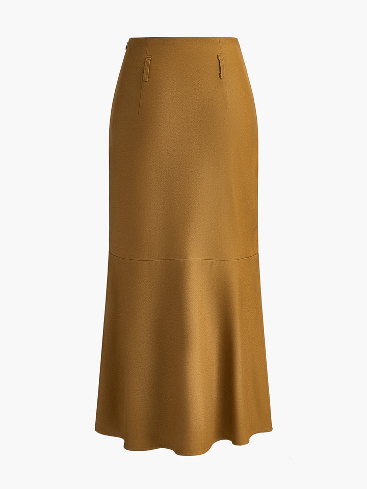 Jupe Unie Minimaliste Sans Ceinture