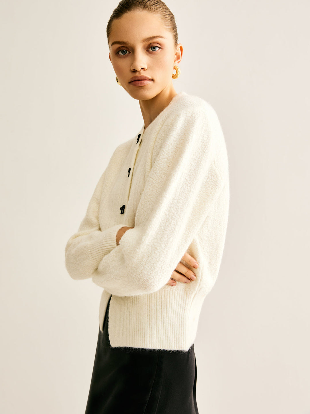 Cardigan Bouton Pannneau