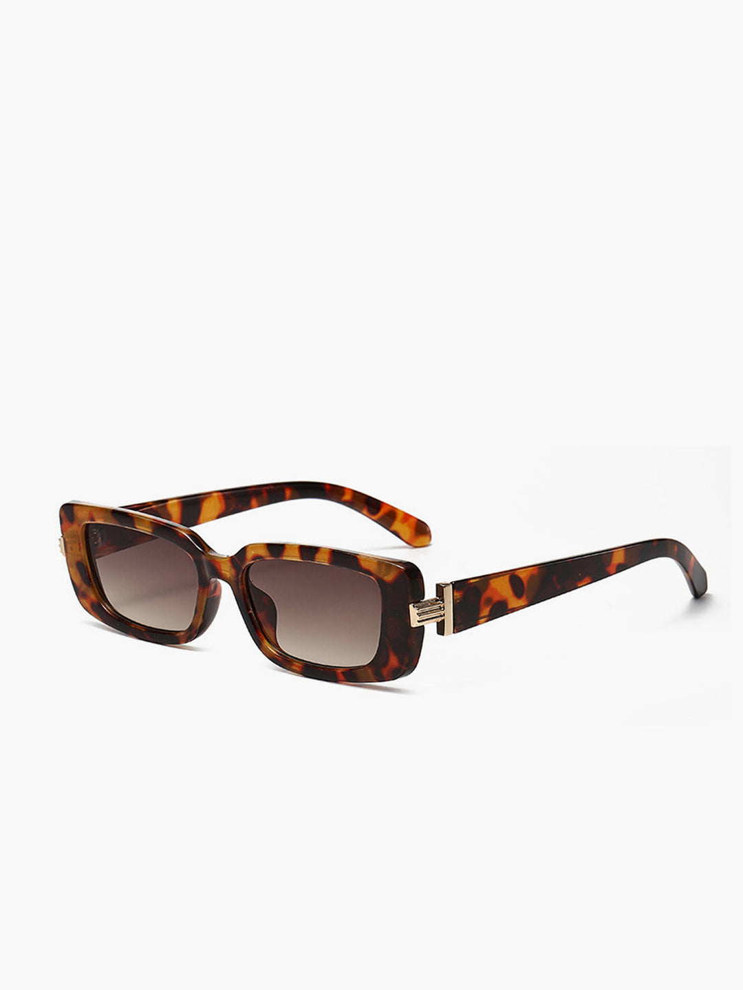 Lunettes de Soleil Carrées Imprimé Léopard
