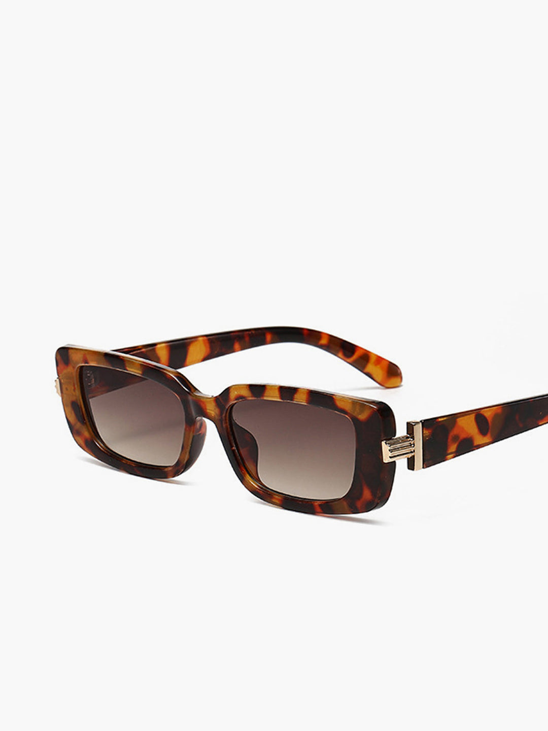 Lunettes de Soleil Carrées Imprimé Léopard