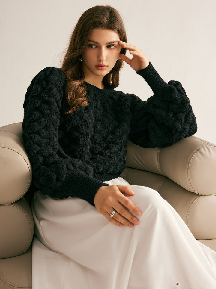 Sweater à col ras du cou en nuage