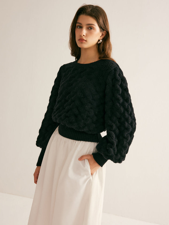 Sweater à col ras du cou en nuage