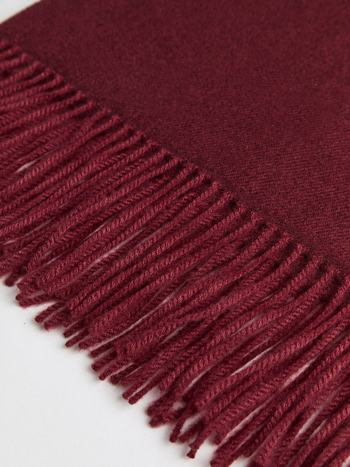 Écharpe Vintage en Laine Mélangée avec Pompons