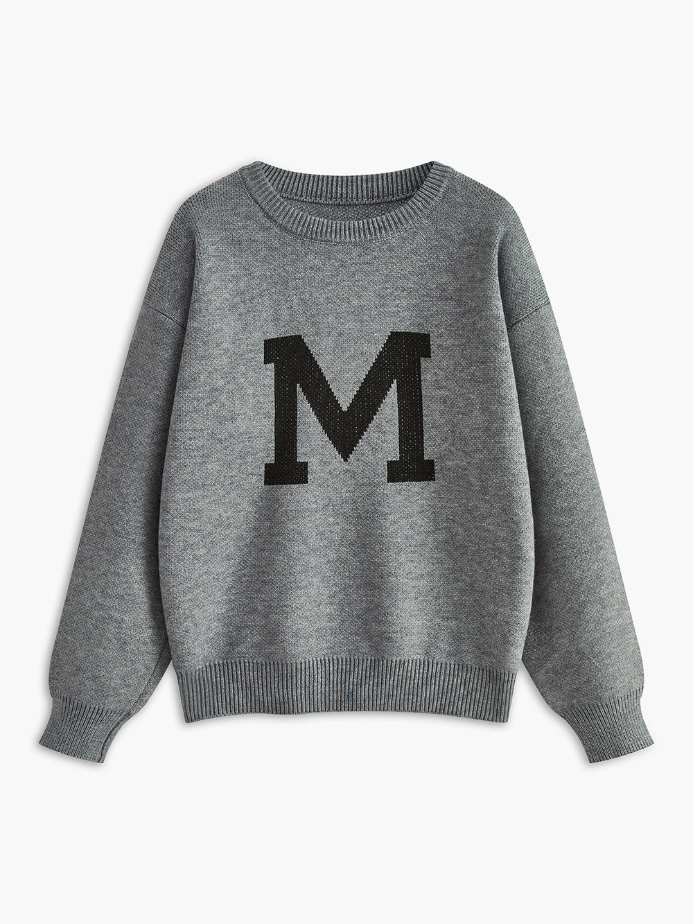 Pull en Maille Ample à Imprimé Lettre
