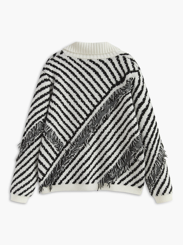 Cardigan Boutonné à revers Bohème