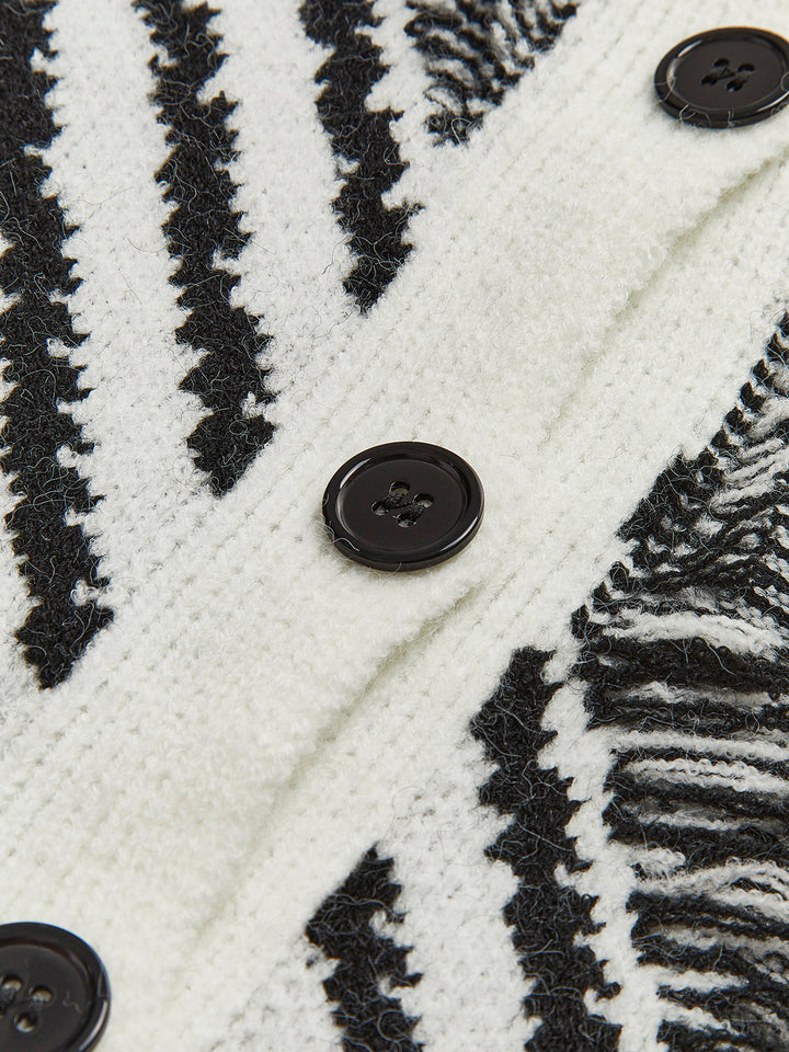 Cardigan Boutonné à revers Bohème