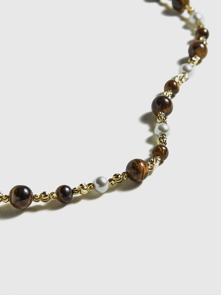 Collier ras du cou en œil de tigre