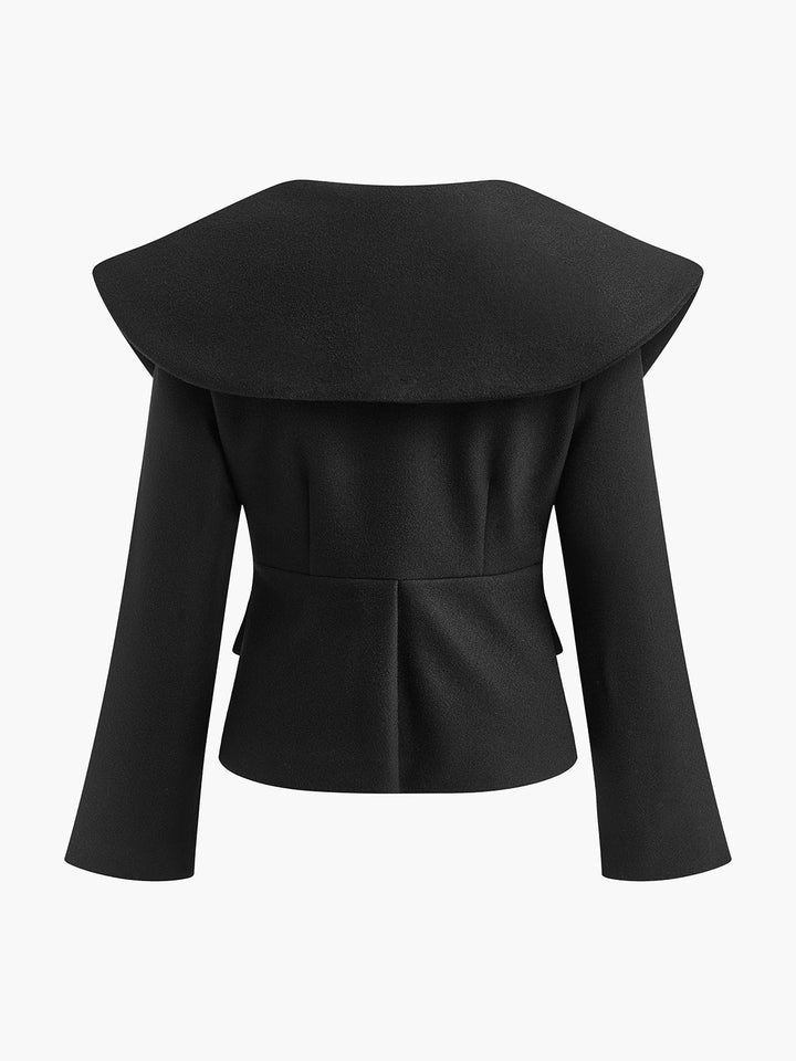 Veste à col oversize et fermeture éclair ajustée