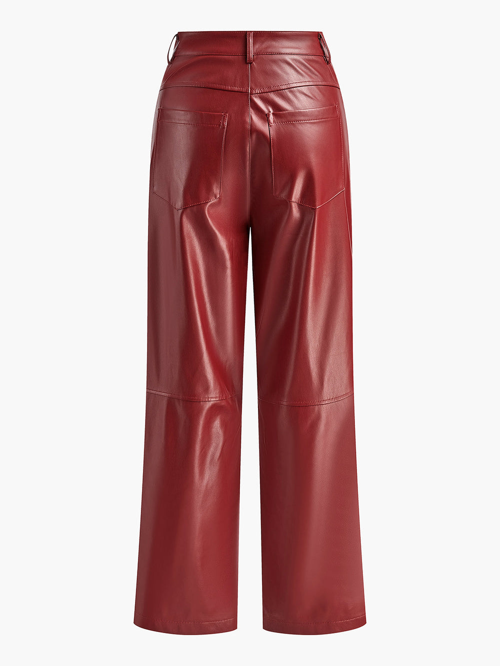 Pantalons en cuir PU taille haute à boutons