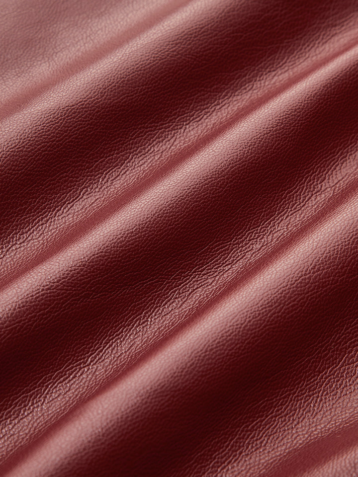Pantalons en cuir PU taille haute à boutons
