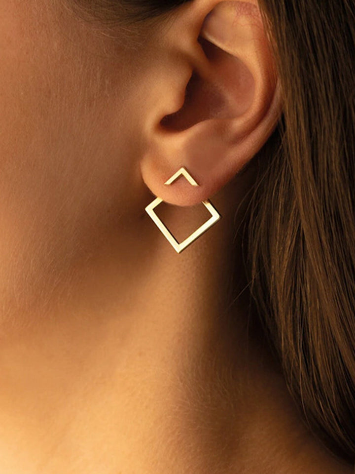 Boucles d'oreilles à Clous Géométriques Carrées