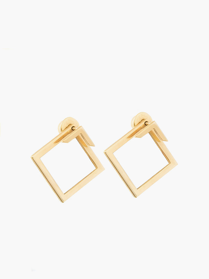 Boucles d'oreilles à Clous Géométriques Carrées