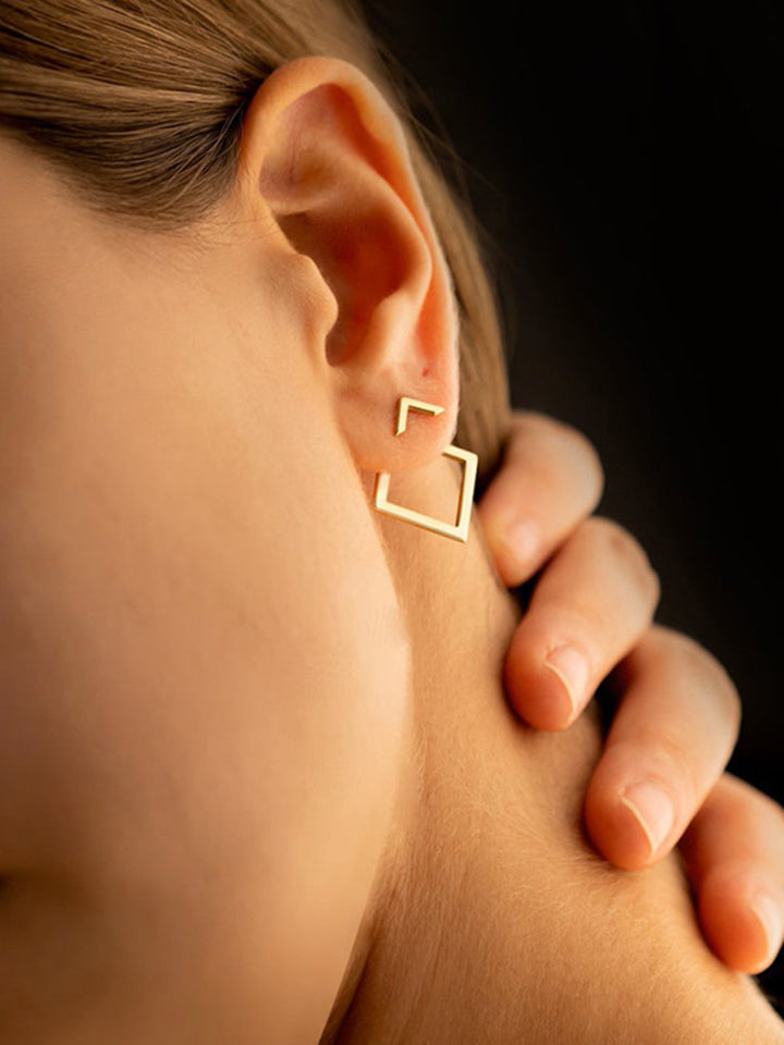 Boucles d'oreilles à Clous Géométriques Carrées