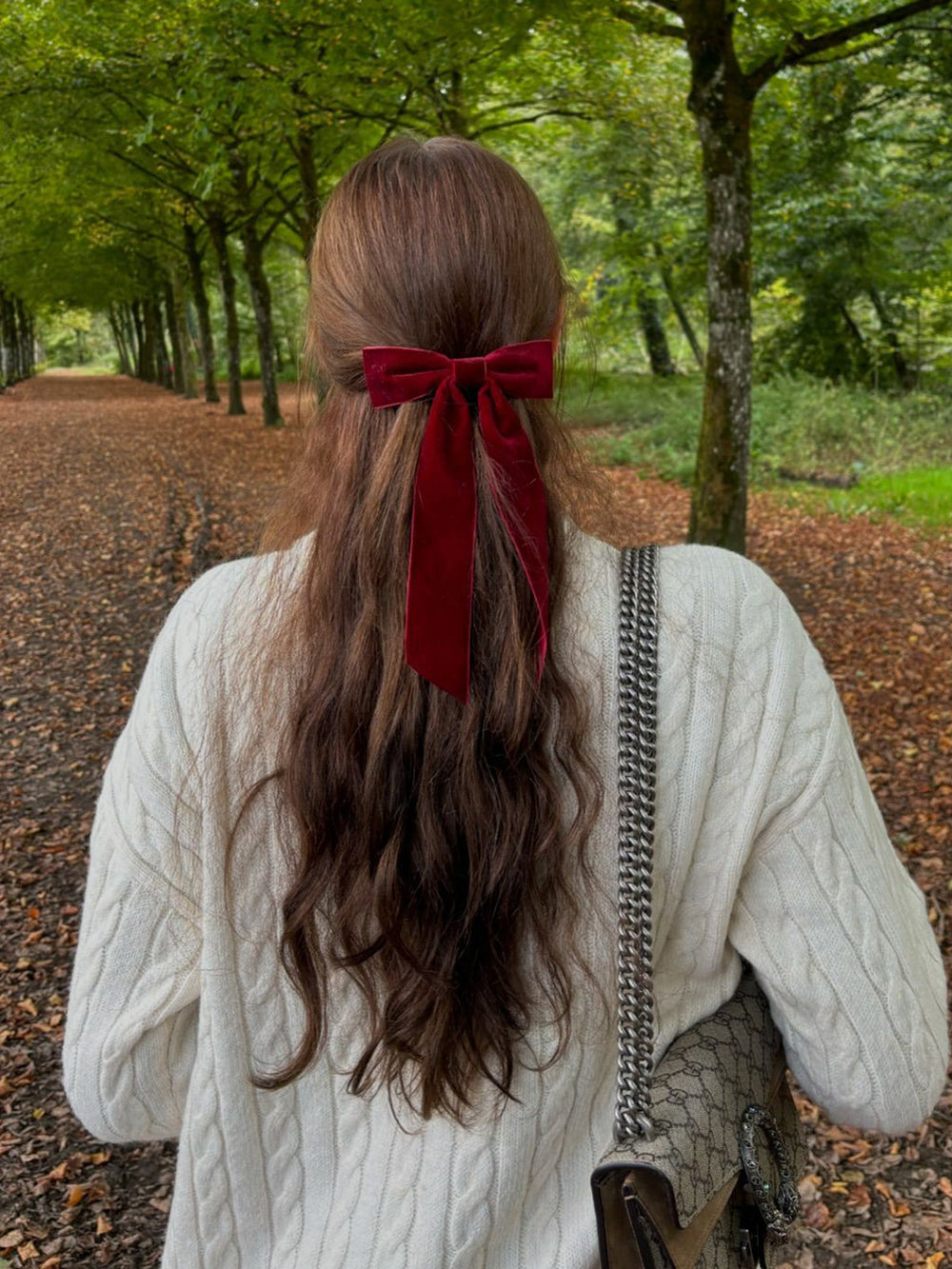 Barrette à cheveux à nœud en velours