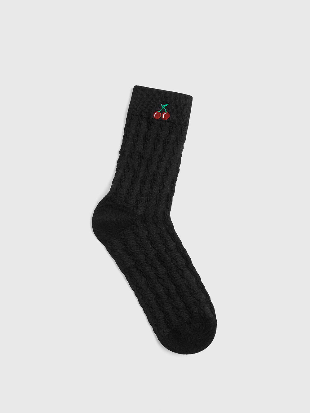 Chaussettes chaudes Cherry Embroidered Twist
