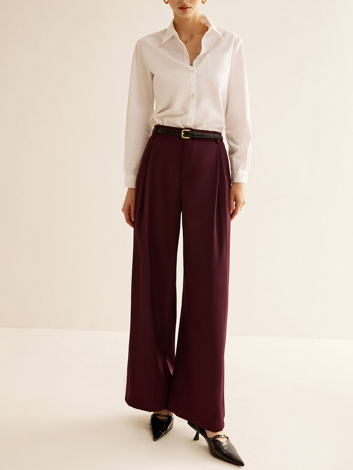 Pantalons Larges Plissés Sans Ceinture
