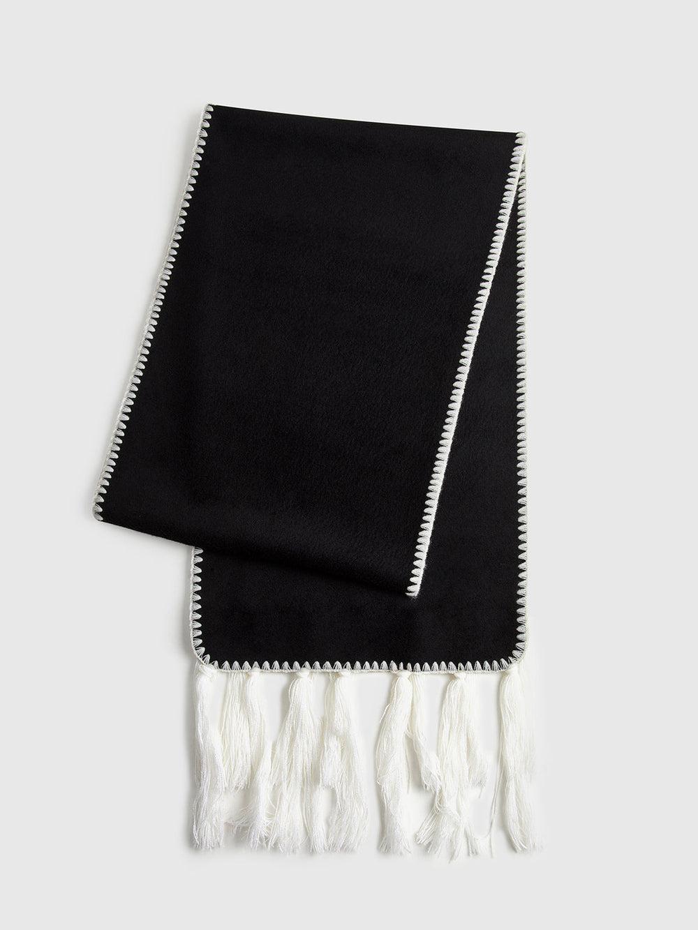 Foulard à pompons à bordures contrastées