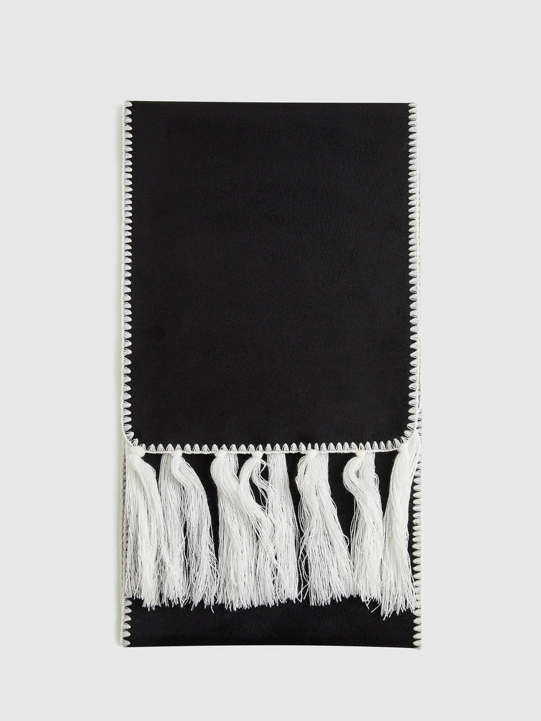 Foulard à pompons à bordures contrastées