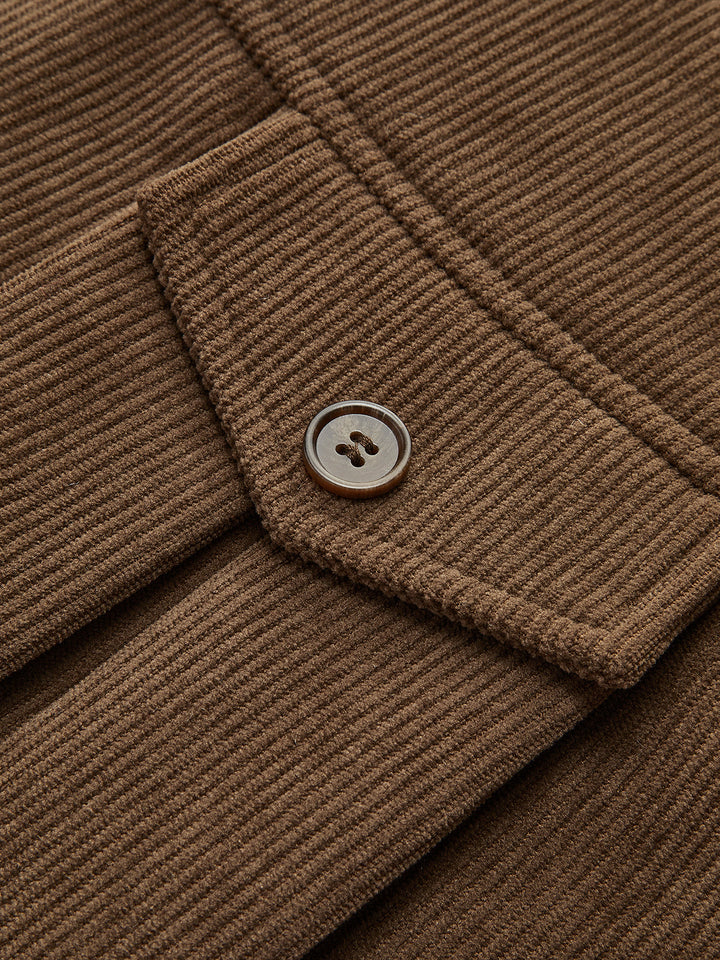 Jupe Plissée Velours Côtelé avec Ceinture