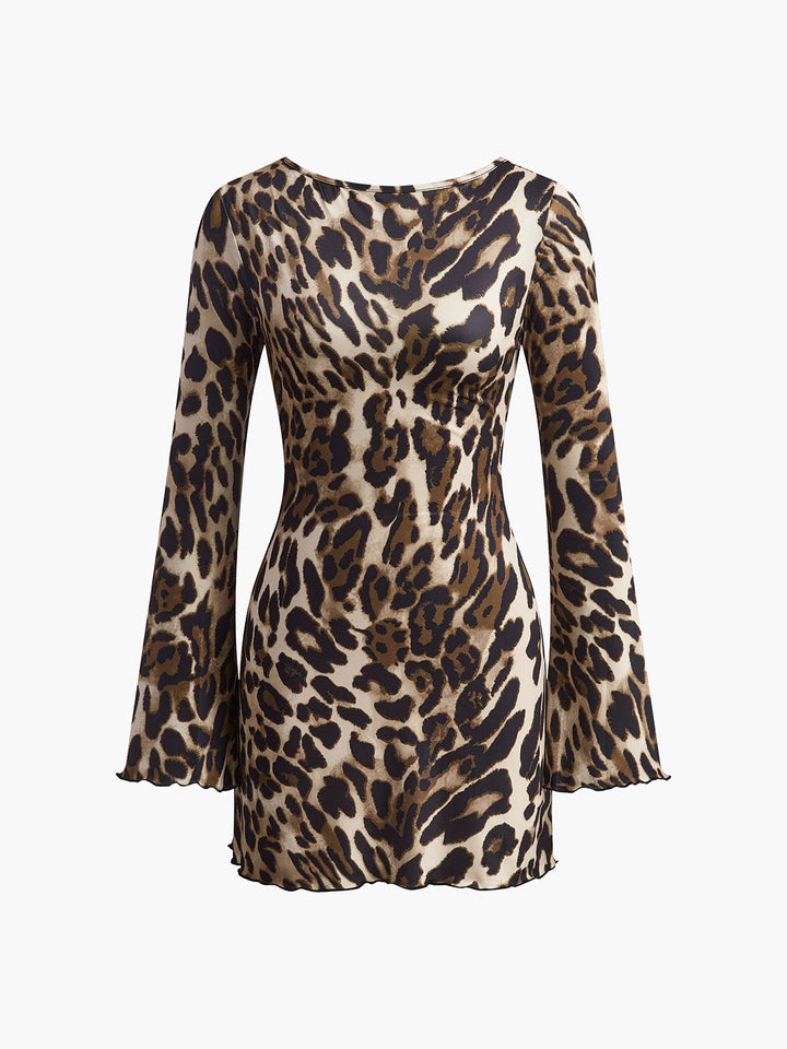 Robe à dos nu imprimé léopard