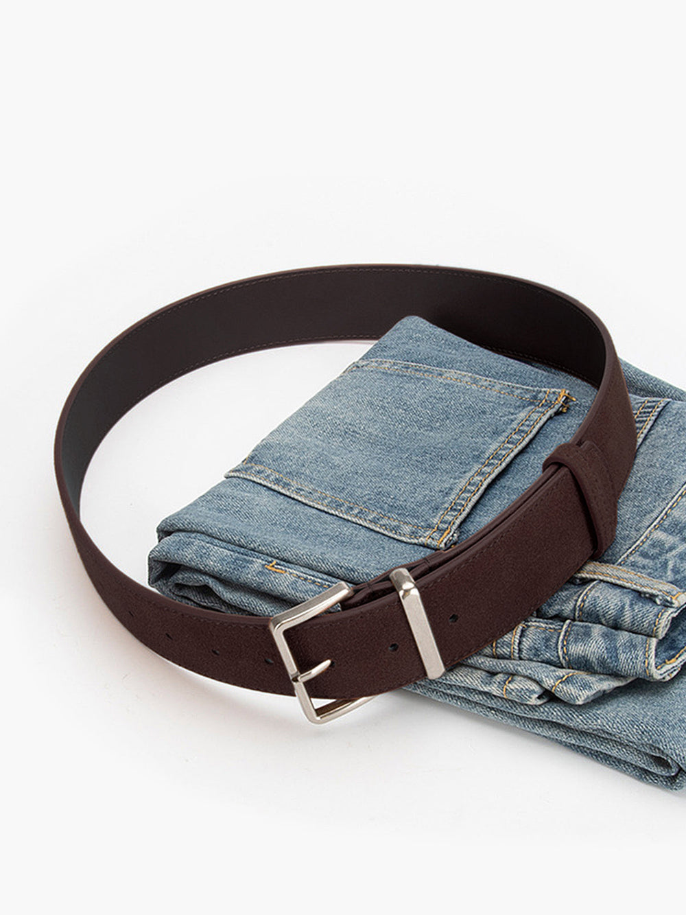 Ceinture en Daim à Boucle Large