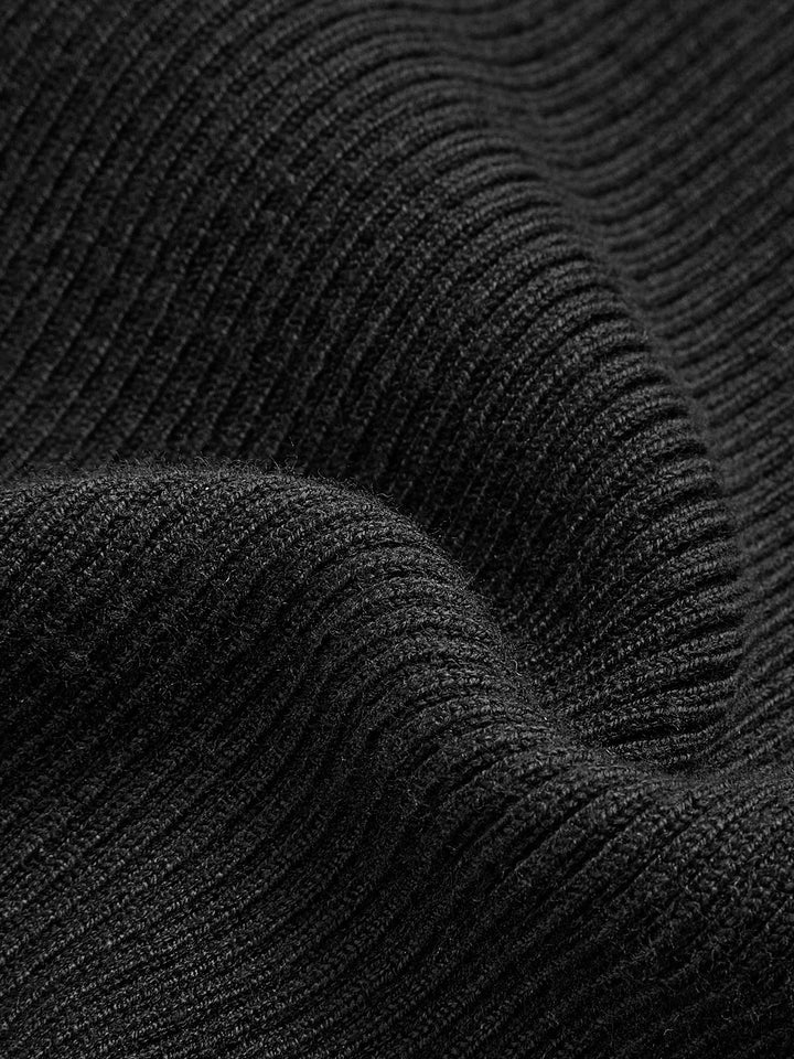 Pull ajusté côtelé à dos croisé