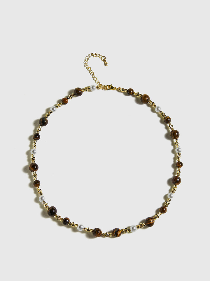 Collier ras du cou en œil de tigre