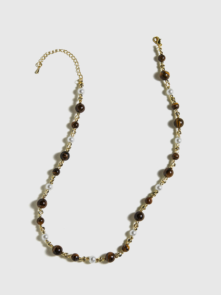 Collier ras du cou en œil de tigre
