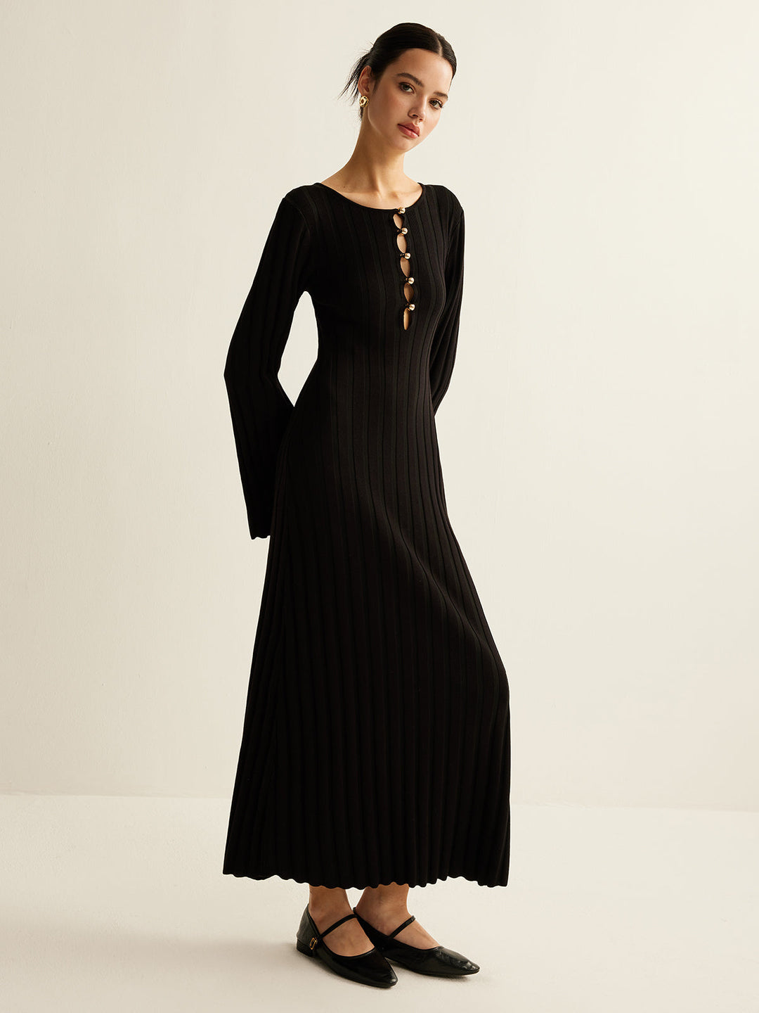 Robe Pull Longue Découpée