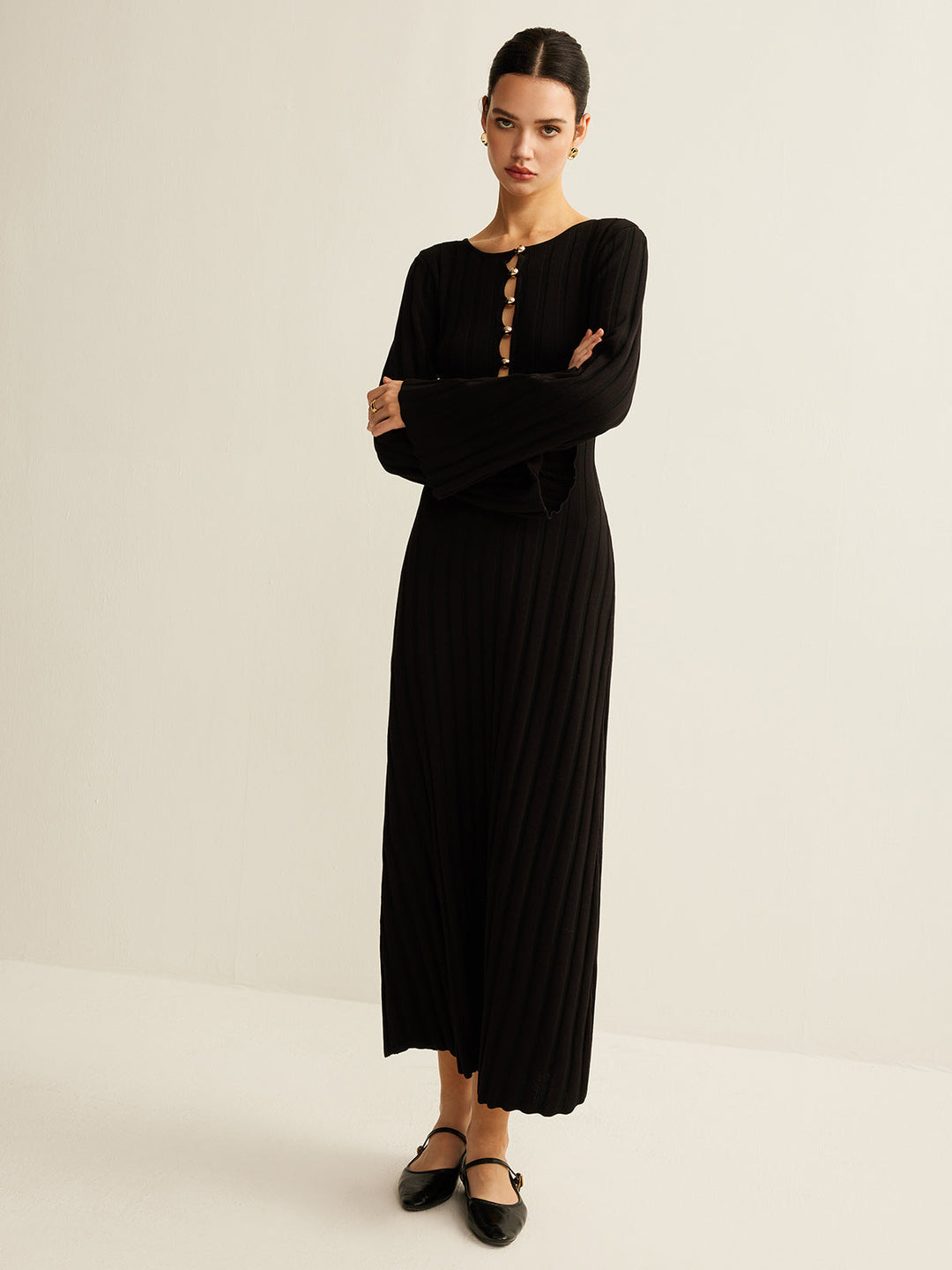 Robe Pull Longue Découpée