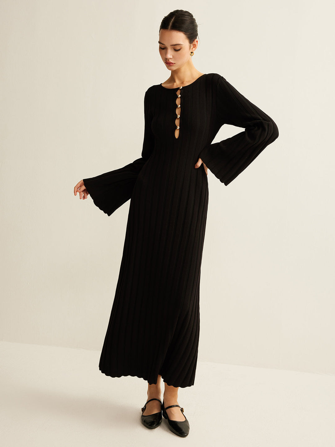 Robe Pull Longue Découpée