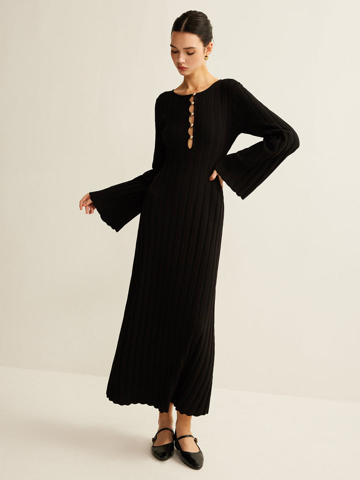 Robe Pull Longue Découpée