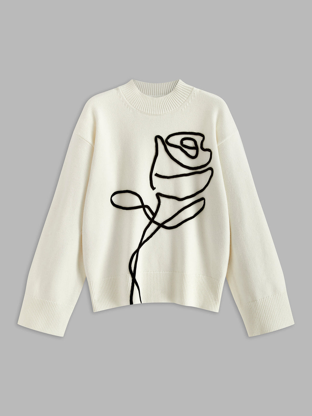 Pull en tricot à fleurs