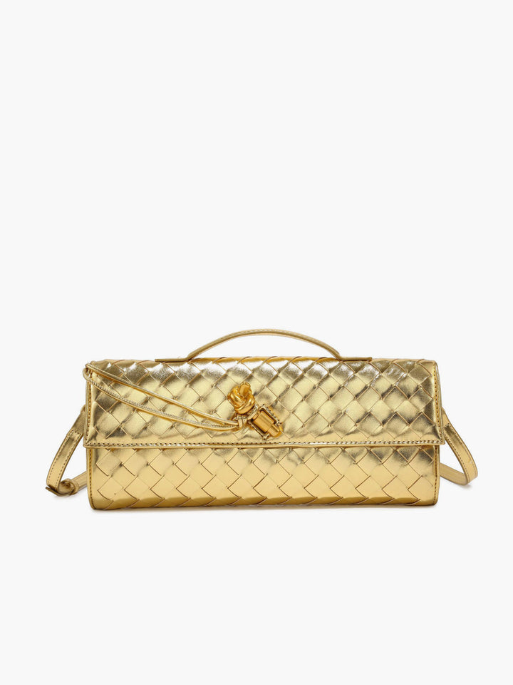 Sac bandoulière à rabat tissé deux voies