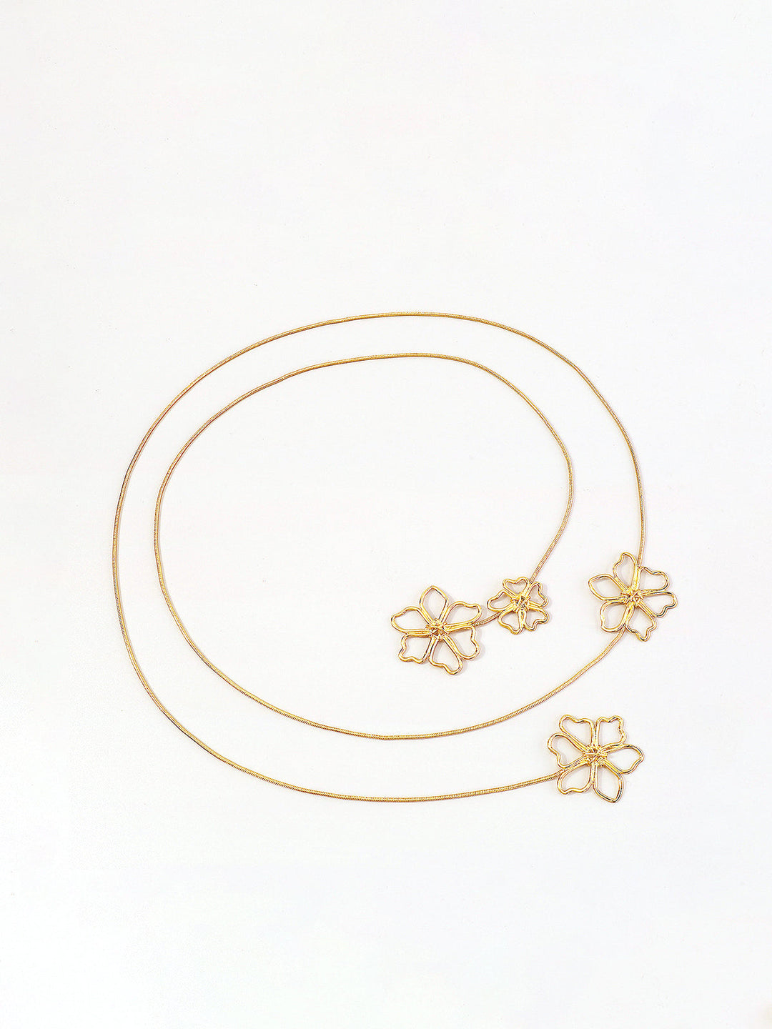 Collier Sautoir Fleur Dorée