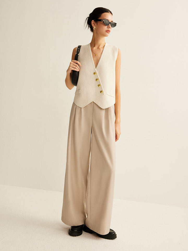 Gilet Pull Boutonnière Asymétrique