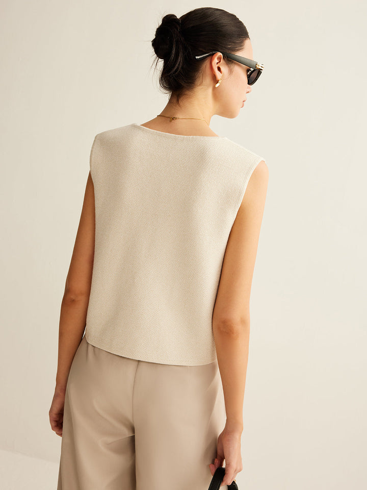 Gilet Pull Boutonnière Asymétrique