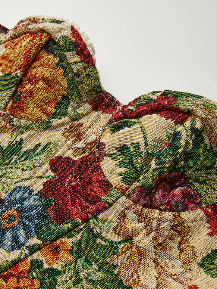Corset à cordon floral