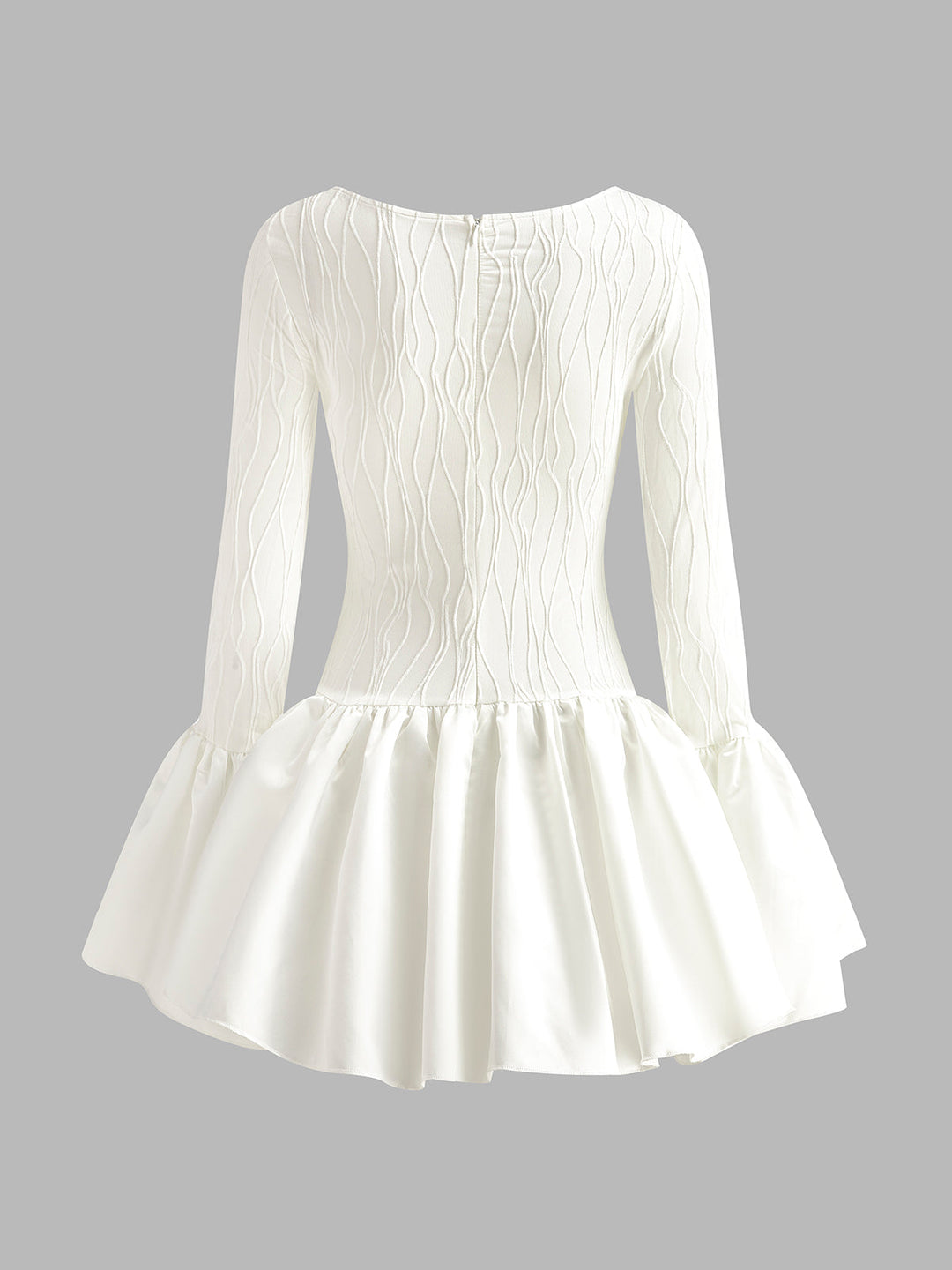 Robe Patineuse à Fermeture Éclair et Plissée