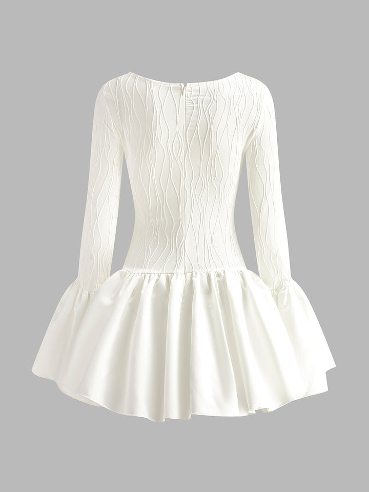 Robe Patineuse à Fermeture Éclair et Plissée