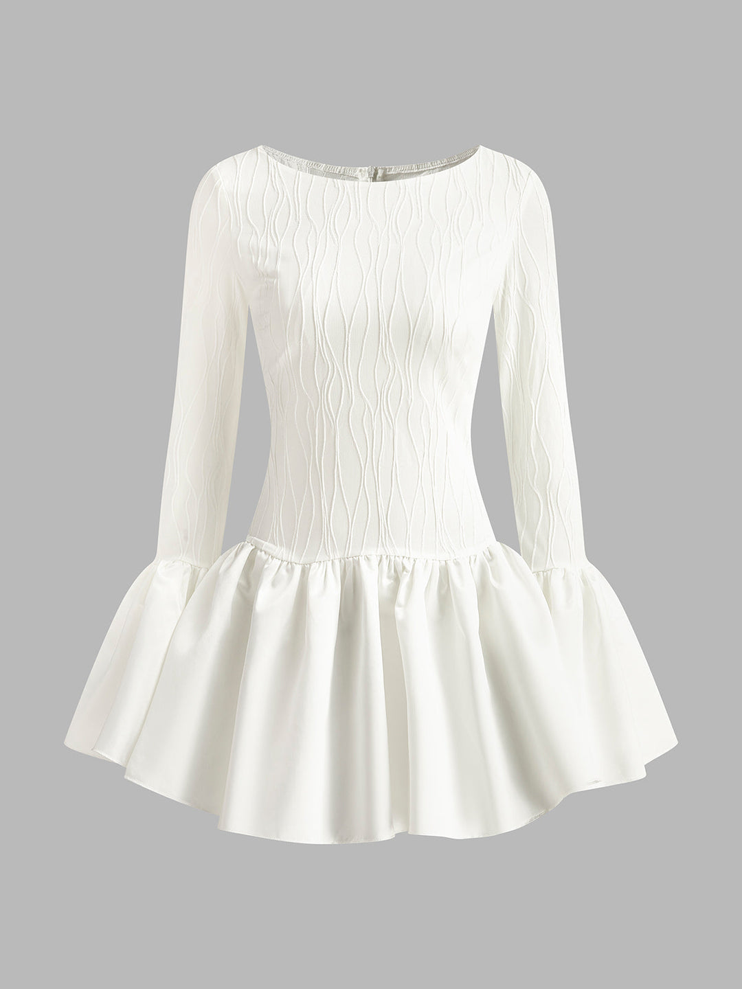 Robe Patineuse à Fermeture Éclair et Plissée