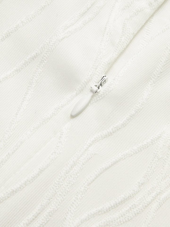 Robe Patineuse à Fermeture Éclair et Plissée