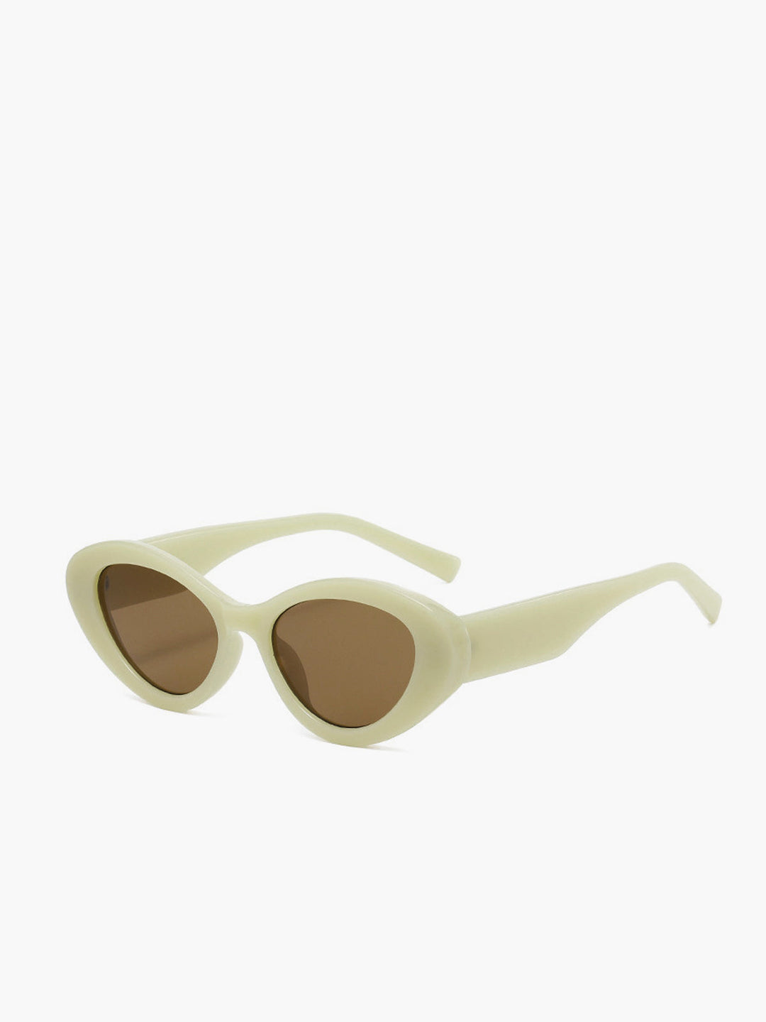 Lunettes de soleil œil de chat en crème