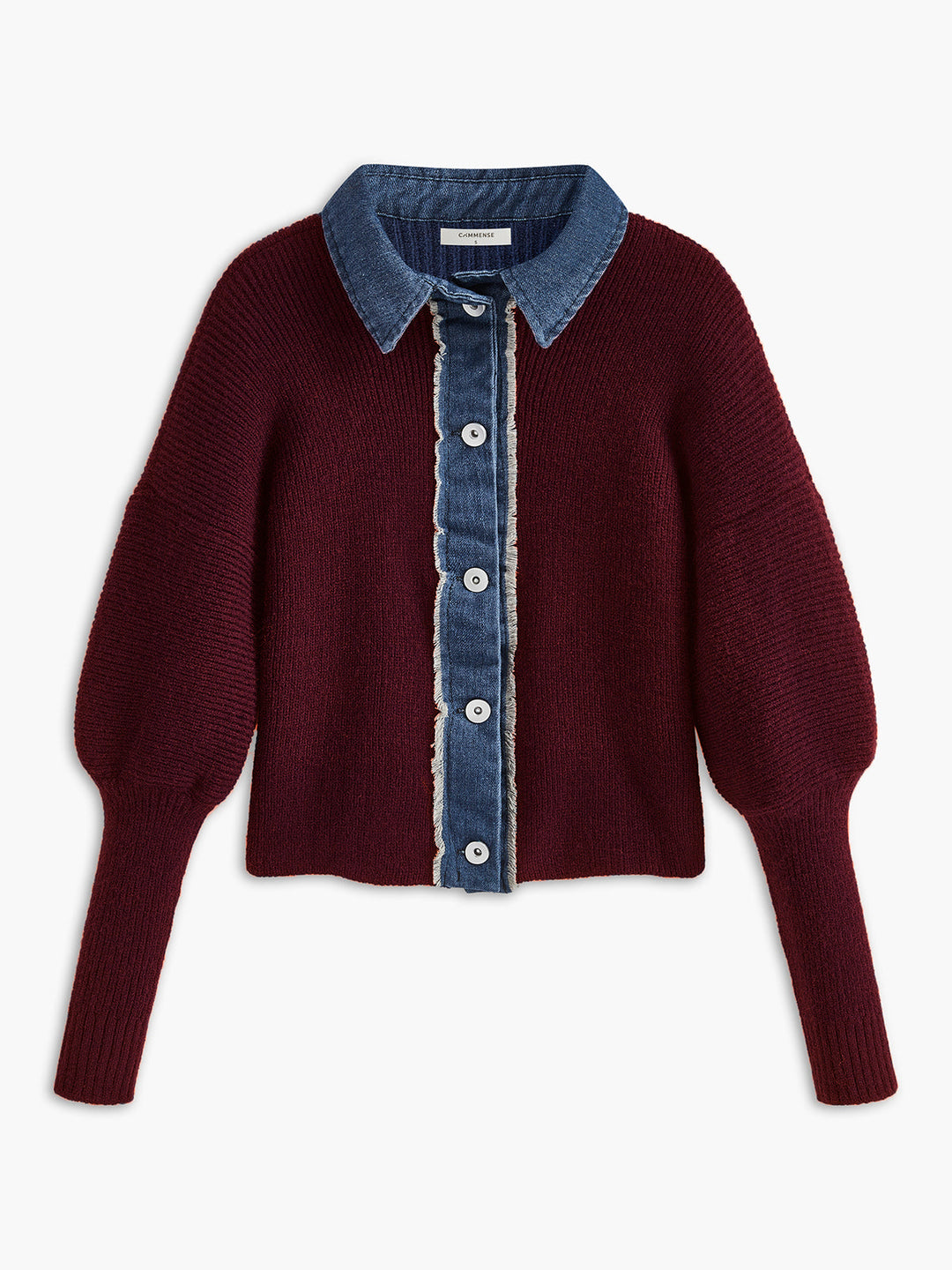 Haut en tricot à revers extensible avec boutonnage devant