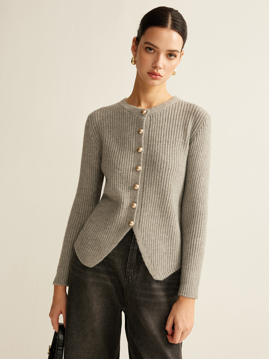 Cardigan Boutonné Fendu