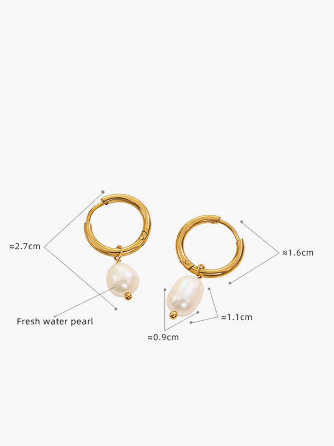 Boucles d'oreilles pendantes perles Hoop-Ring