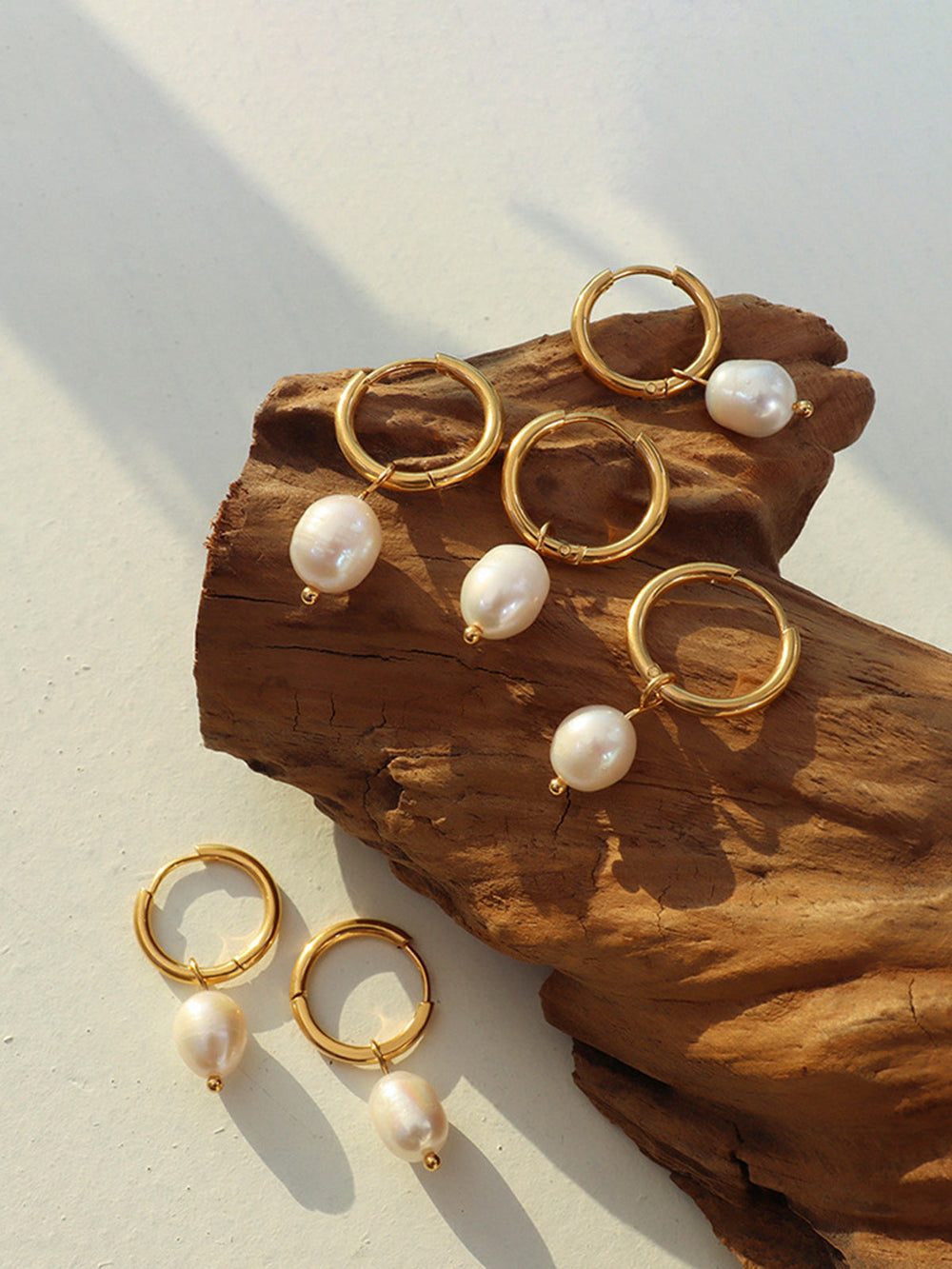 Boucles d'oreilles pendantes perles Hoop-Ring
