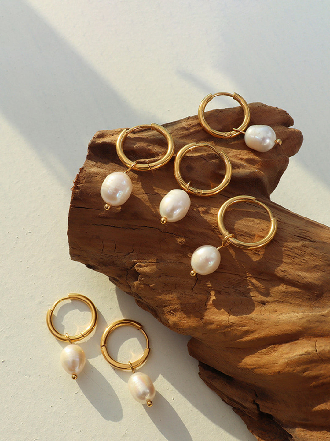Boucles d'oreilles pendantes perles Hoop-Ring