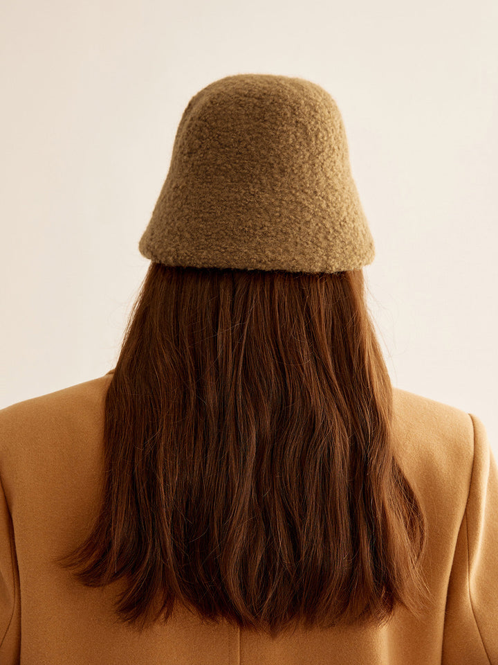 Chapeau seau en laine mélangée